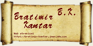 Bratimir Kantar vizit kartica